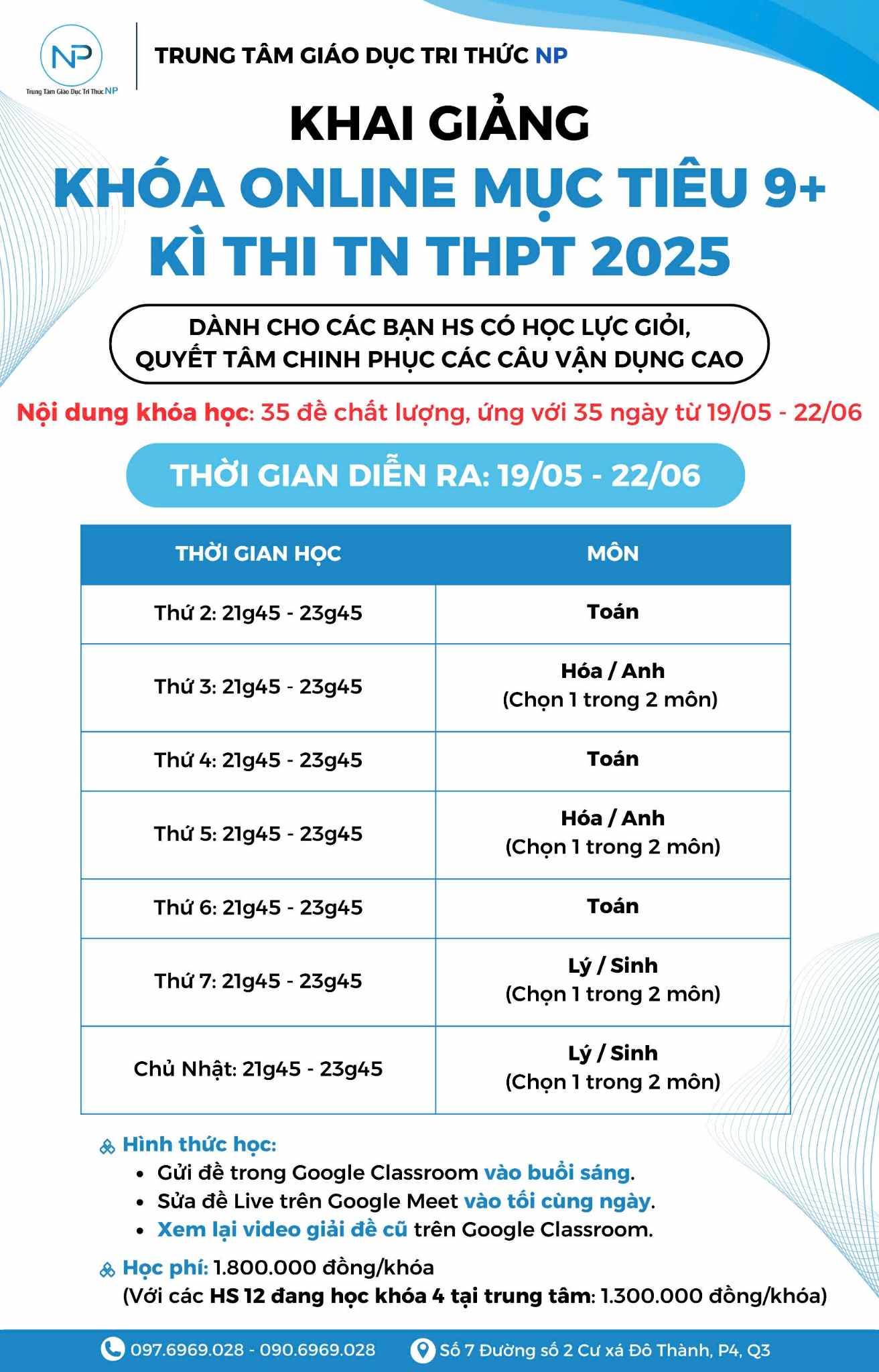 Thông báo: Khai giảng khóa online giải đề thi TN THPT 2025.