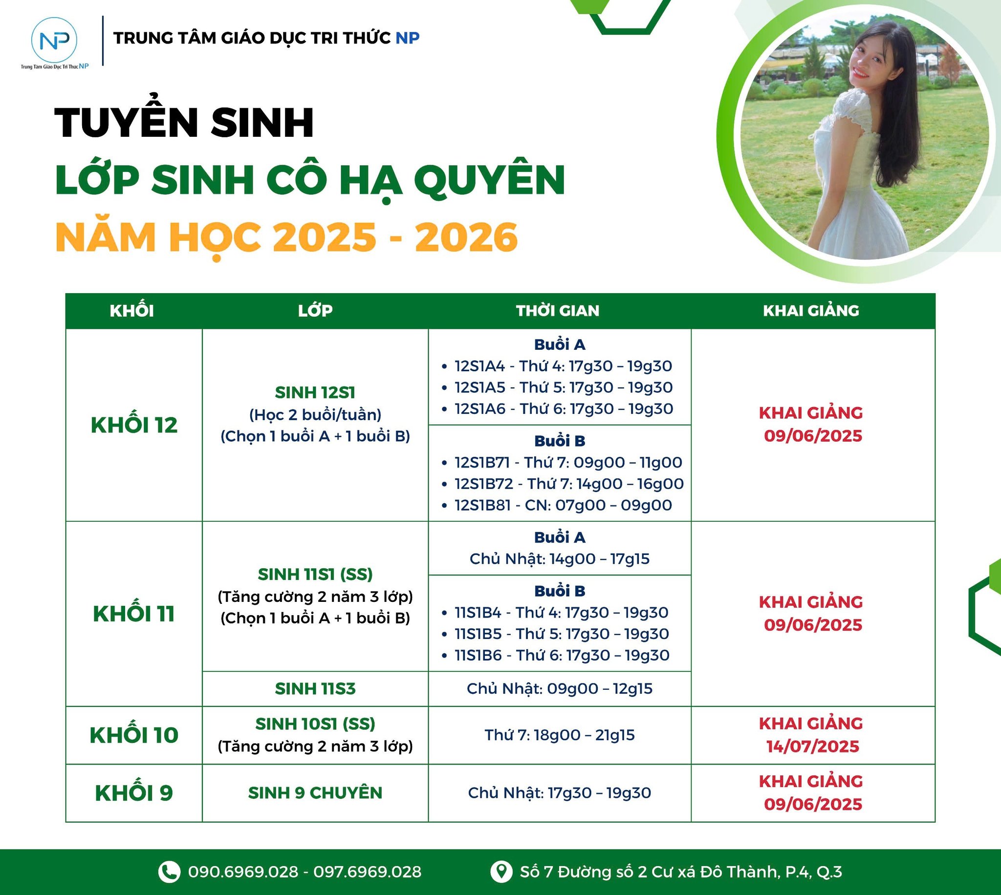 Tuyển sinh LỚP SINH CÔ HẠ QUYÊN