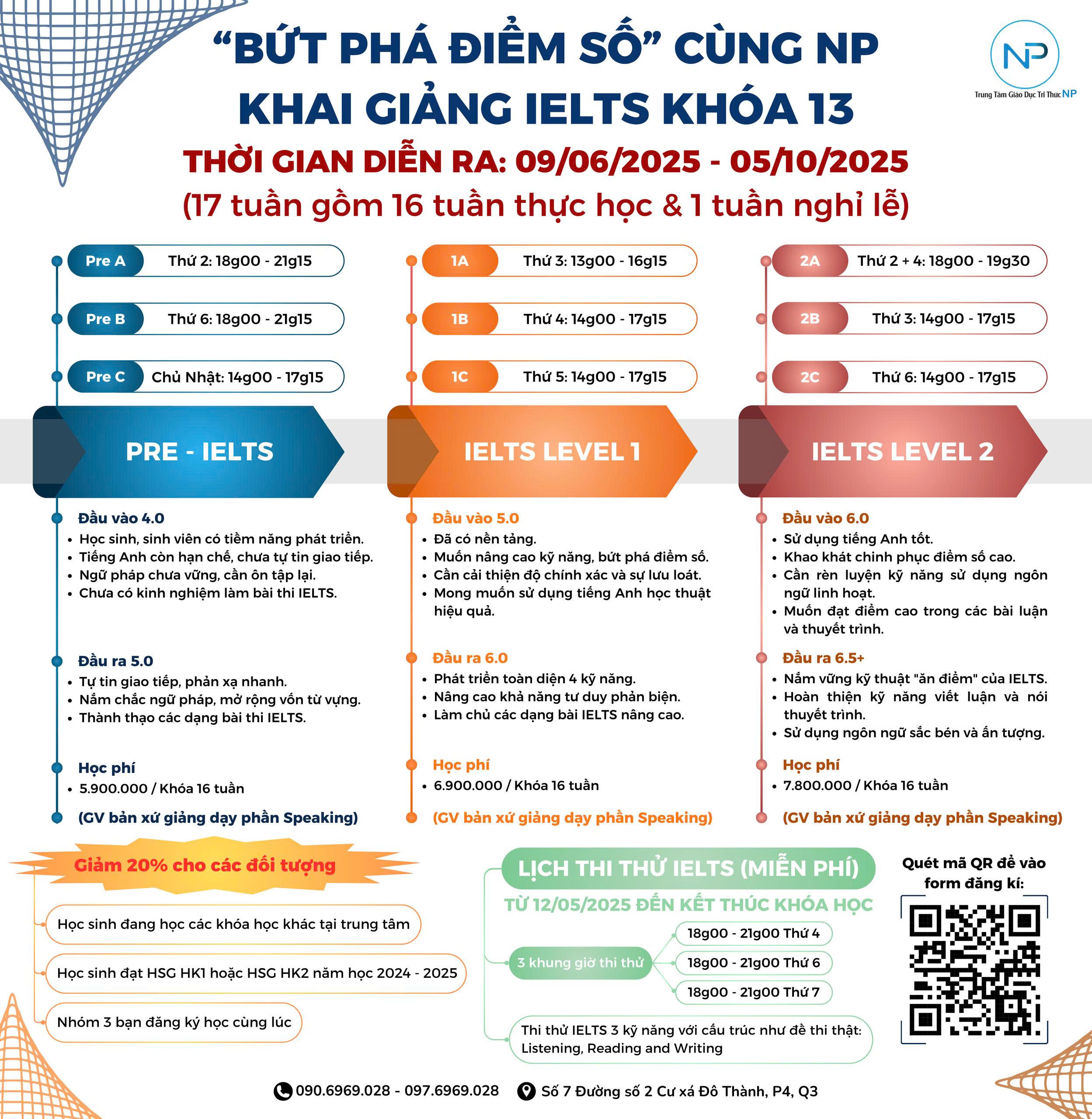 Lịch học chi tiết
